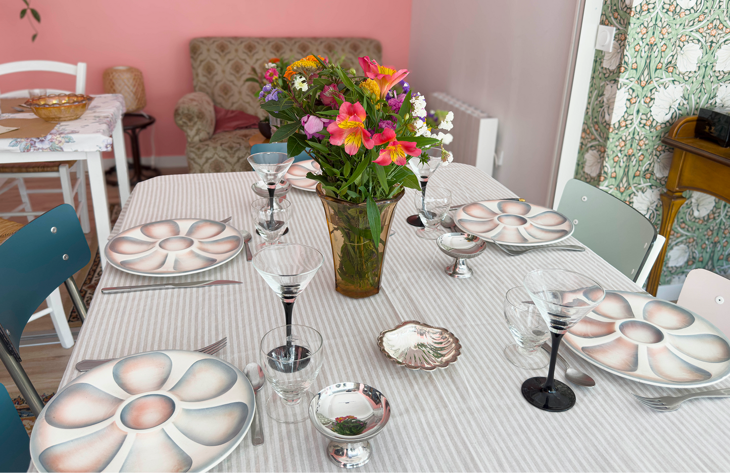 Lot de 5 Assiettes à huîtres