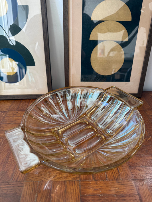 Plat en verre jaune made in France