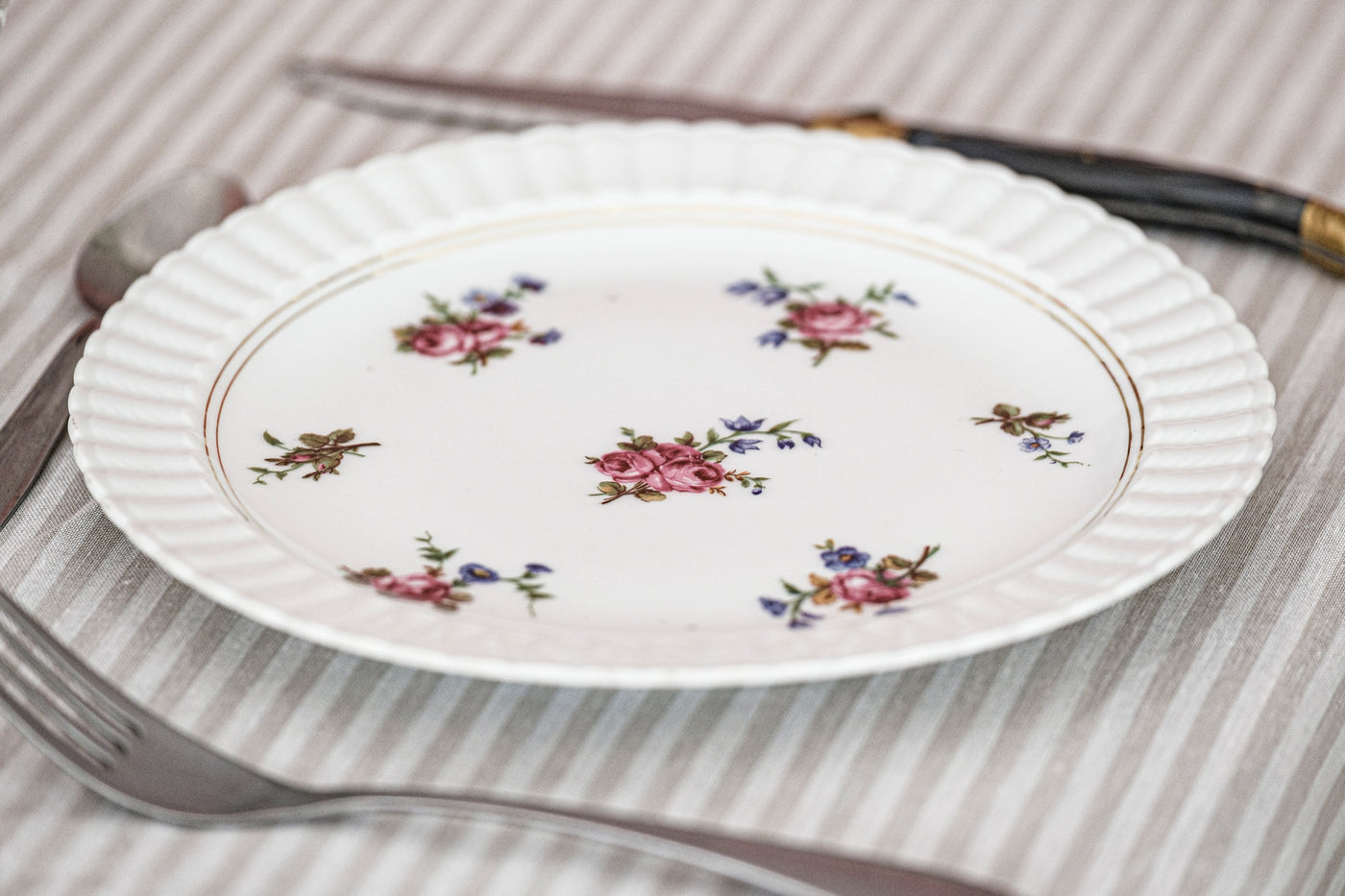 Lot de 6 assiettes très fleuries porcelaine de Limoges