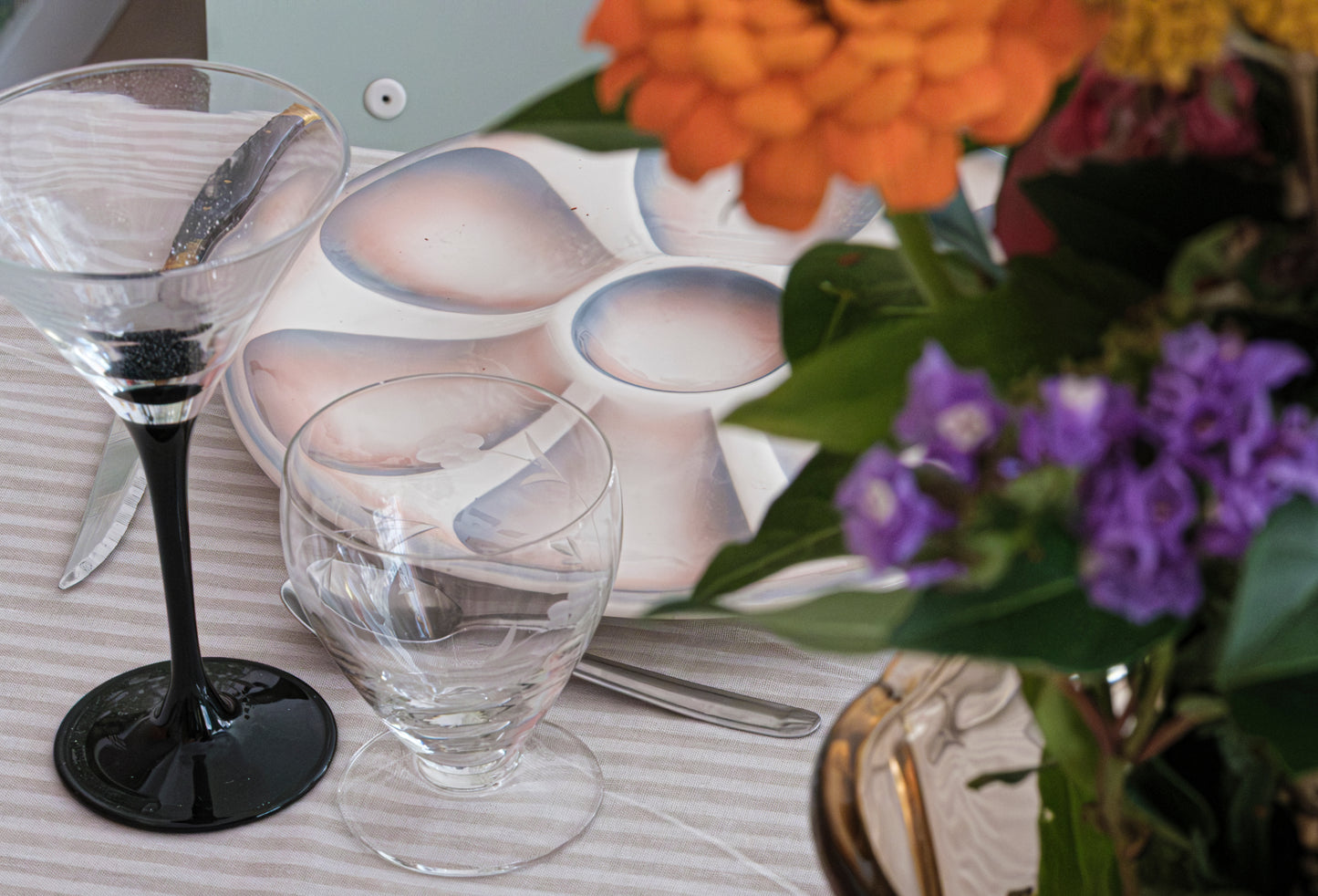 Verres Luminarc à cocktail pied noir