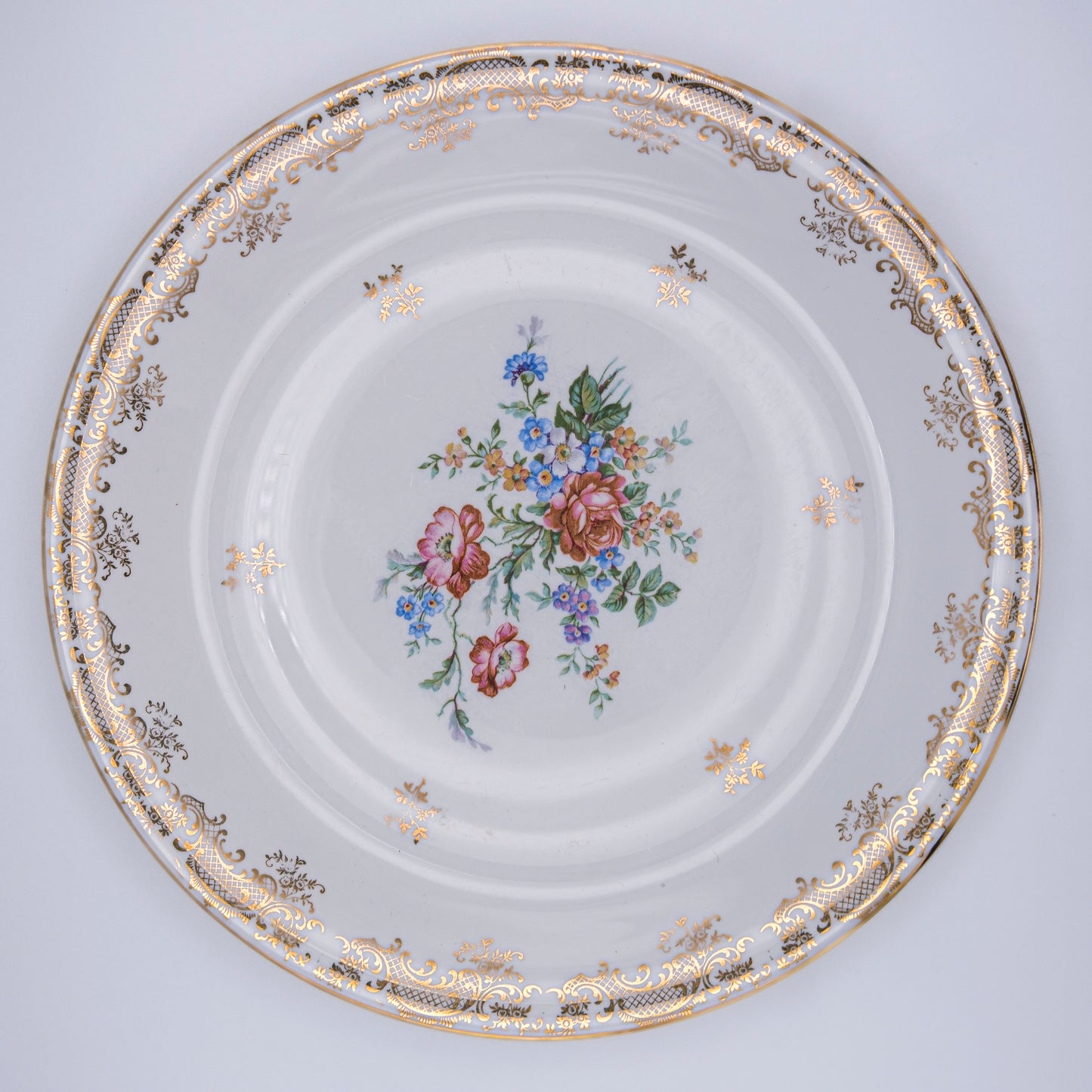 Lot de 4 grandes assiettes chiadées porcelaine de Limoges