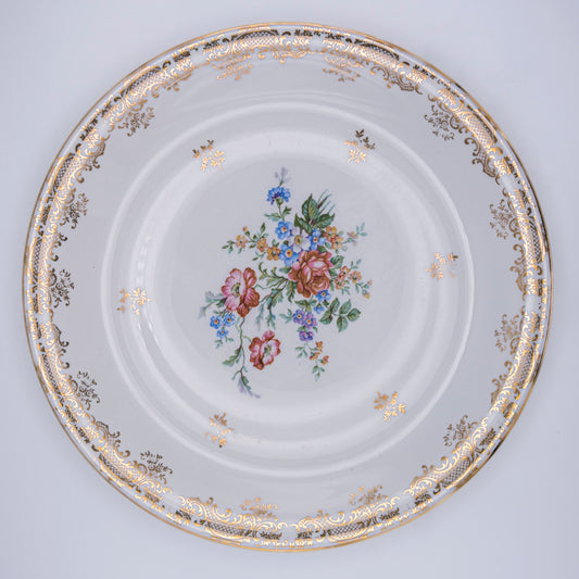 Lot de 4 grandes assiettes chiadées porcelaine de Limoges