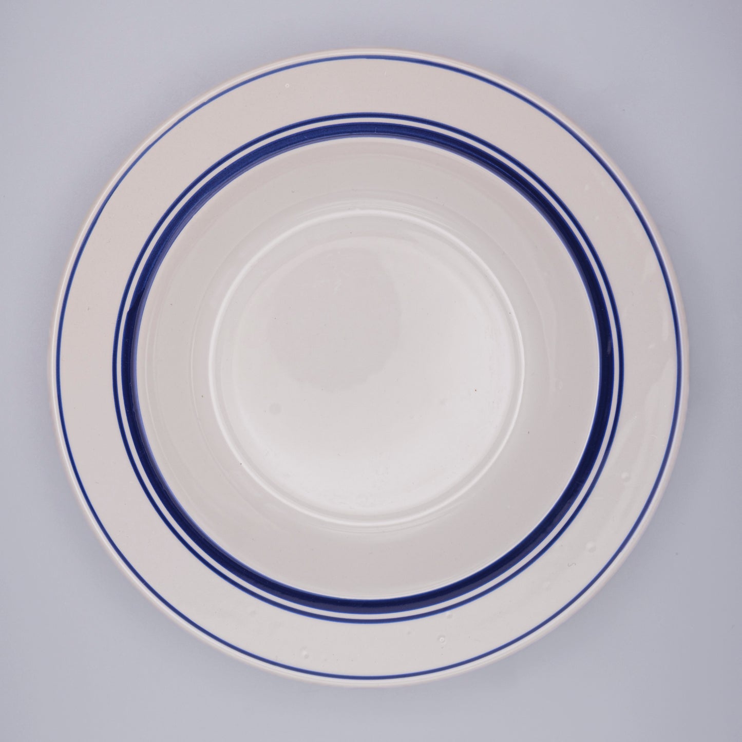 Lot de 6 grandes assiettes creuses liseré bleu