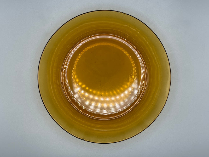 Amber glass deep plates from Duralex, featuring a clear, sturdy design perfect for serving soups and stews.