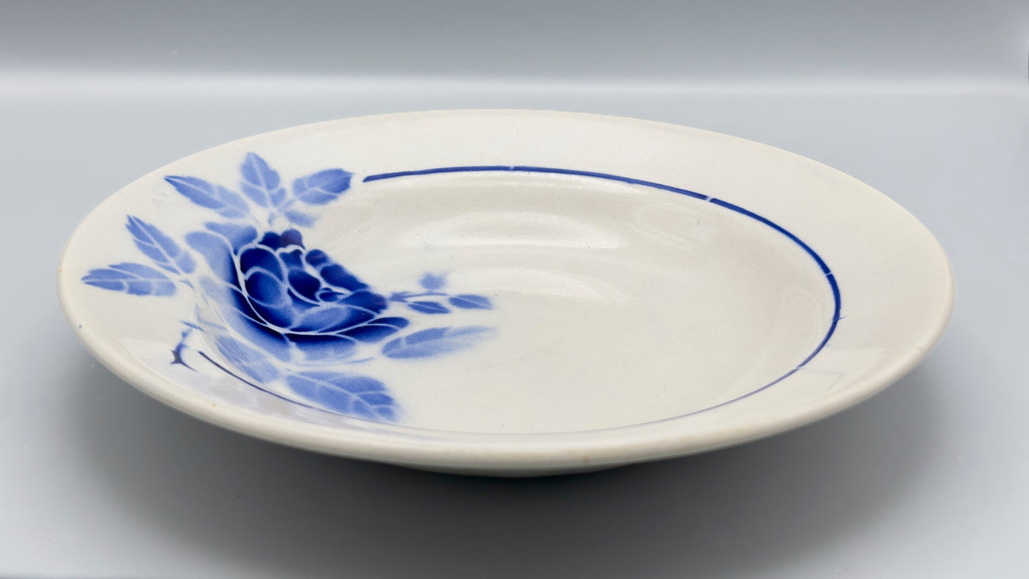 Lot de 6 assiettes creuses en faïence bleues