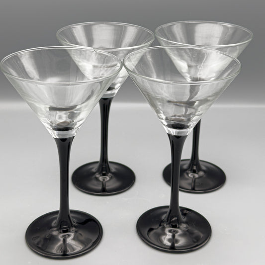Verres Luminarc à cocktail pied noir