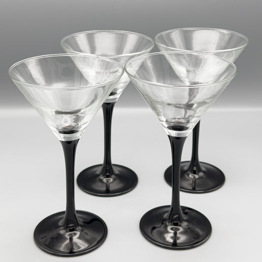Verres Luminarc à cocktail pied noir