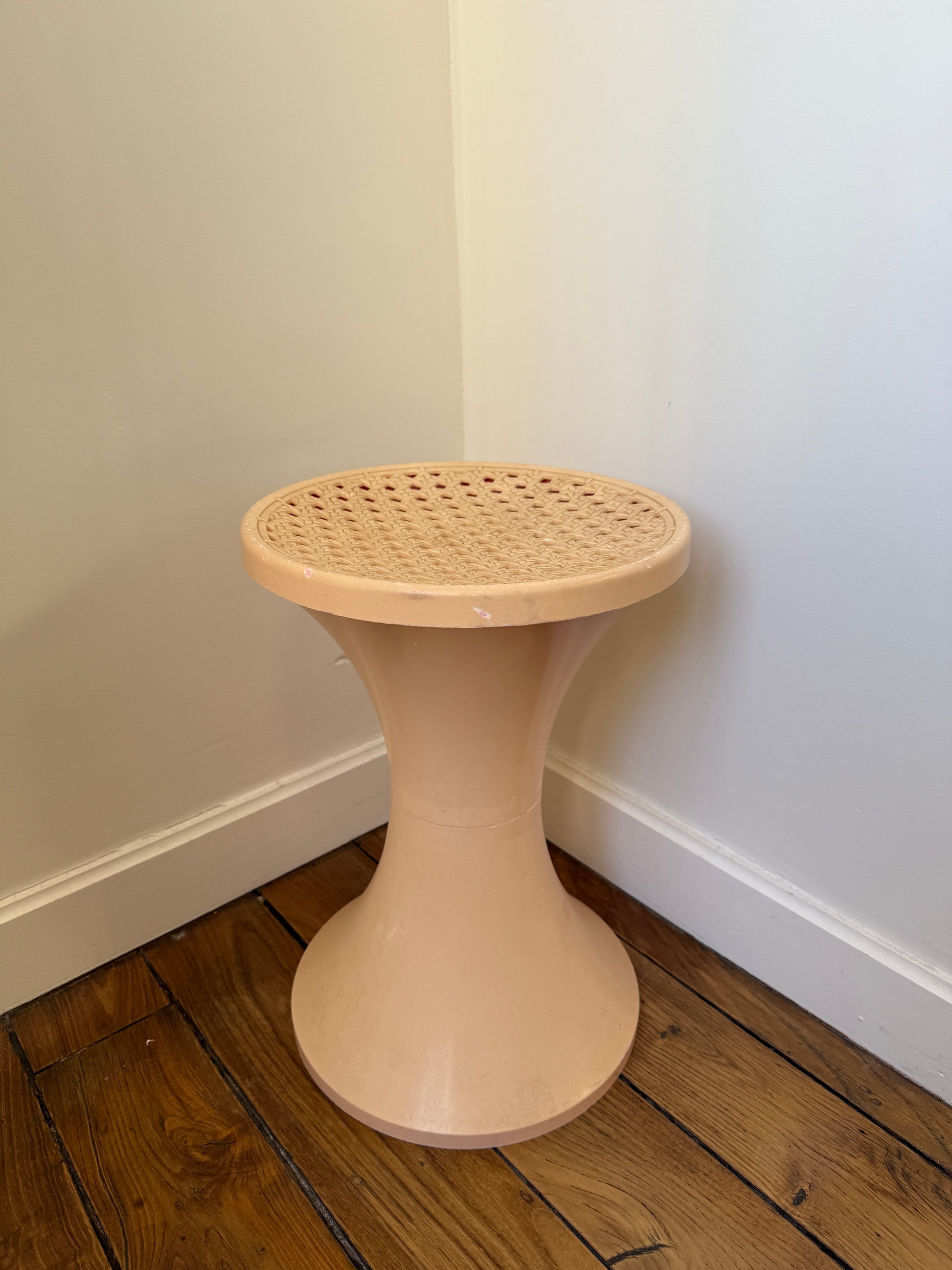 Razzia Tam-Tam Stamp tabouret made in France with wooden legs and colorful fabric seat for stylish seating.