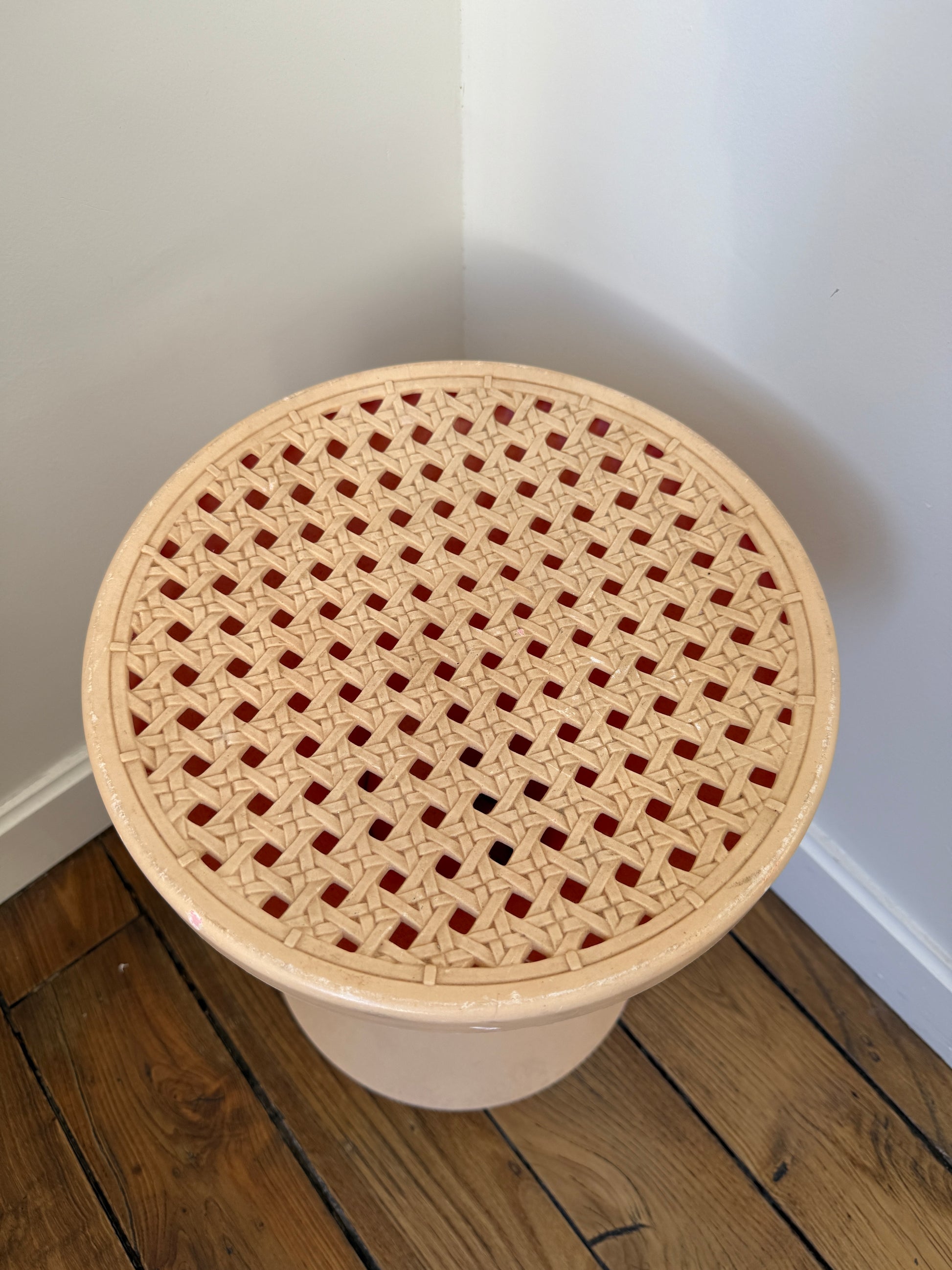 Razzia Tam-Tam Stamp tabouret with colorful patterned upholstery, made in France, showcasing a stylish and functional seating piece.