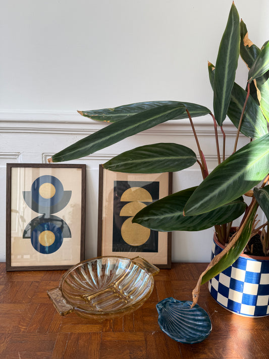 Plat en verre jaune made in France