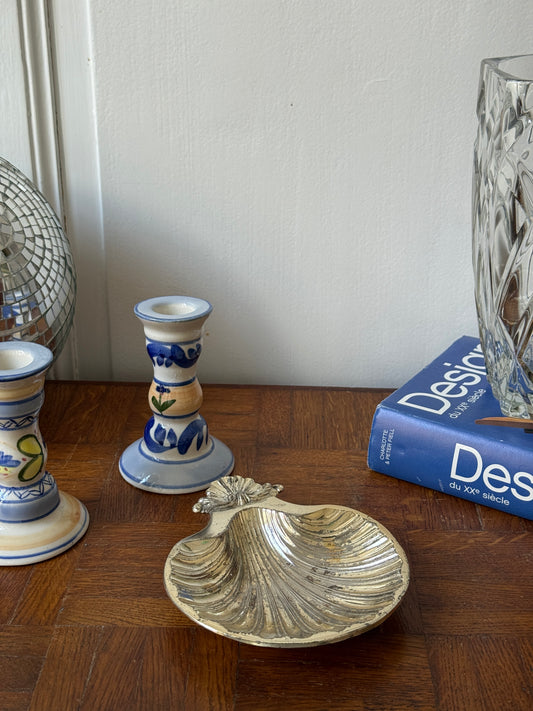 Coupelle coquillage en métal argenté