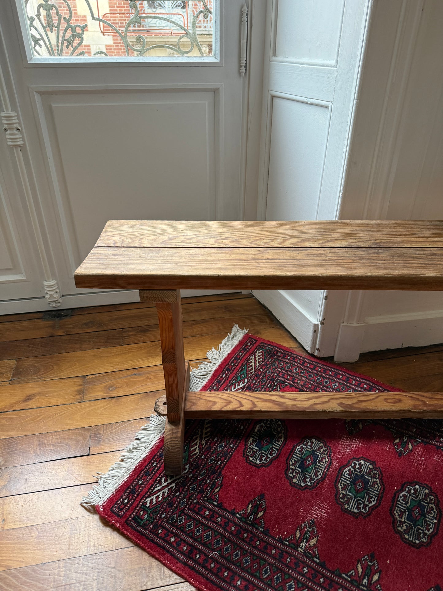 Ancien banc d'école bois naturel