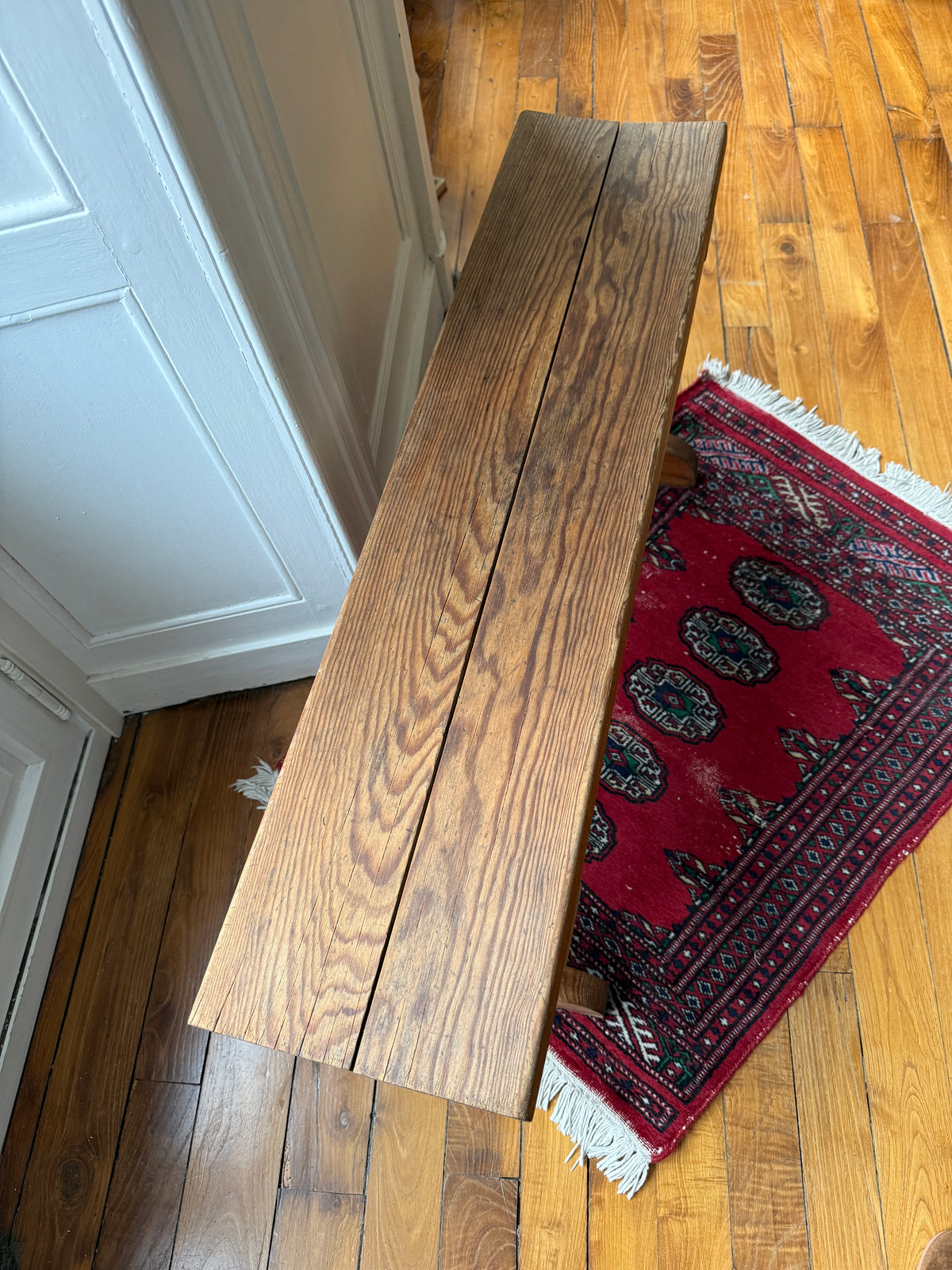 Ancien banc d'école bois naturel