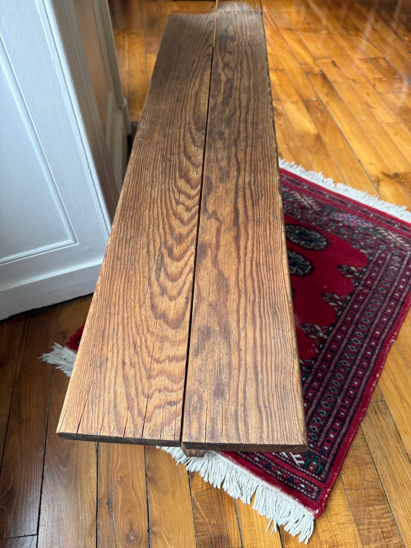 Ancien banc d'école bois naturel