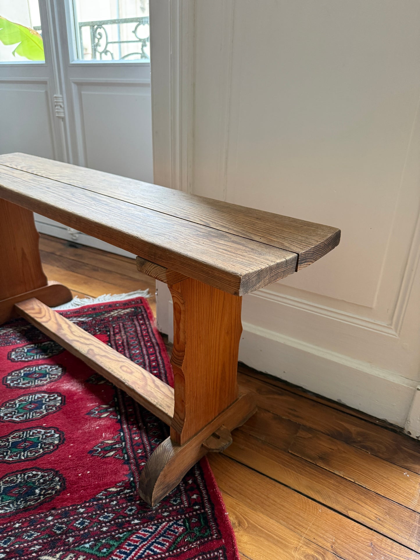 Ancien banc d'école bois naturel