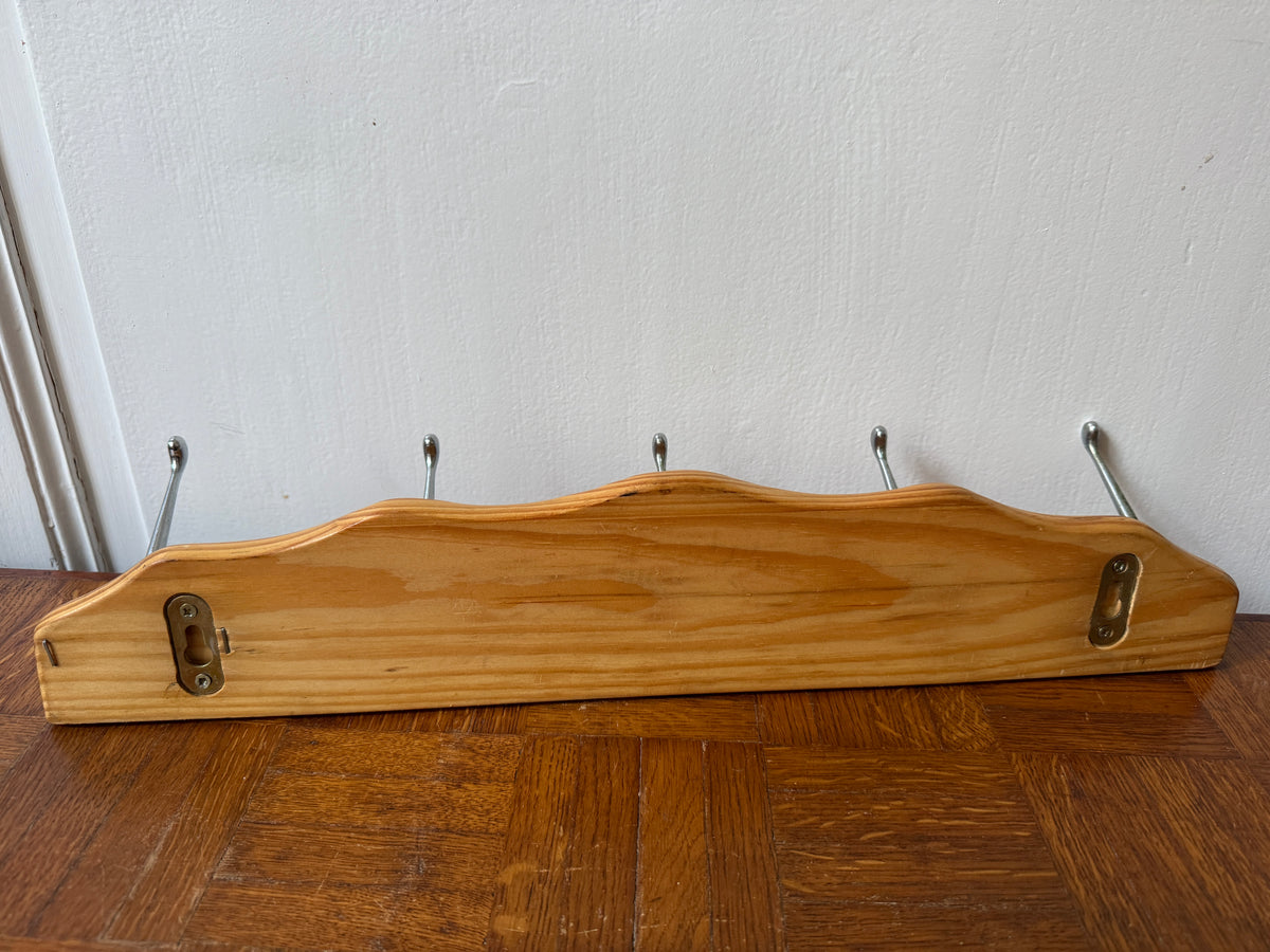 Porte-manteau mural en bois & métal