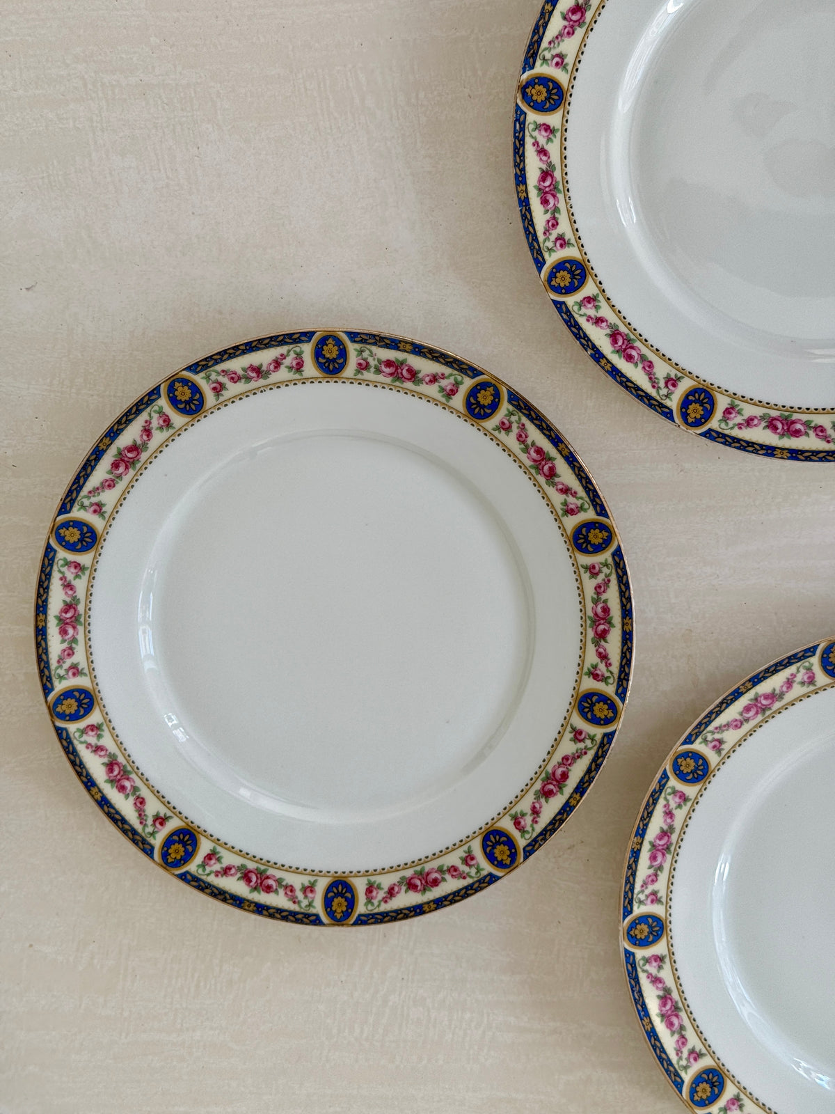 Lot de 7 assiettes plates en porcelaine de Limoges