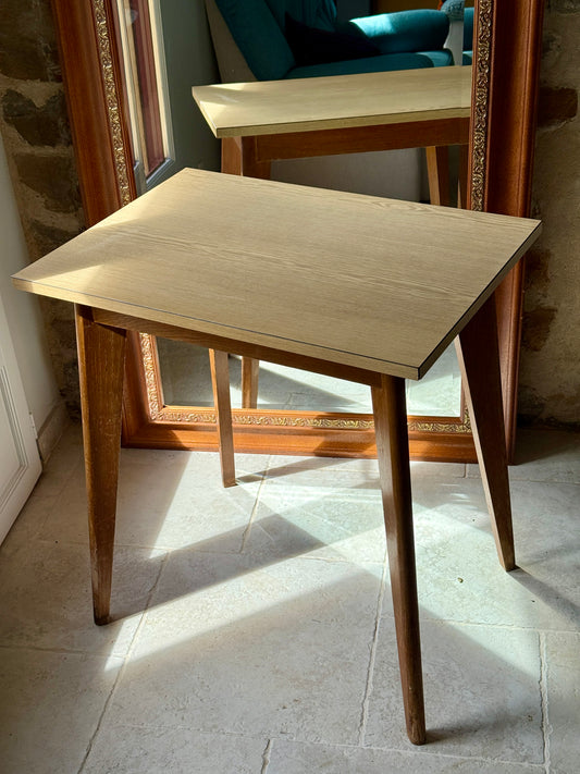 Table d'appoint en formica - pieds compas