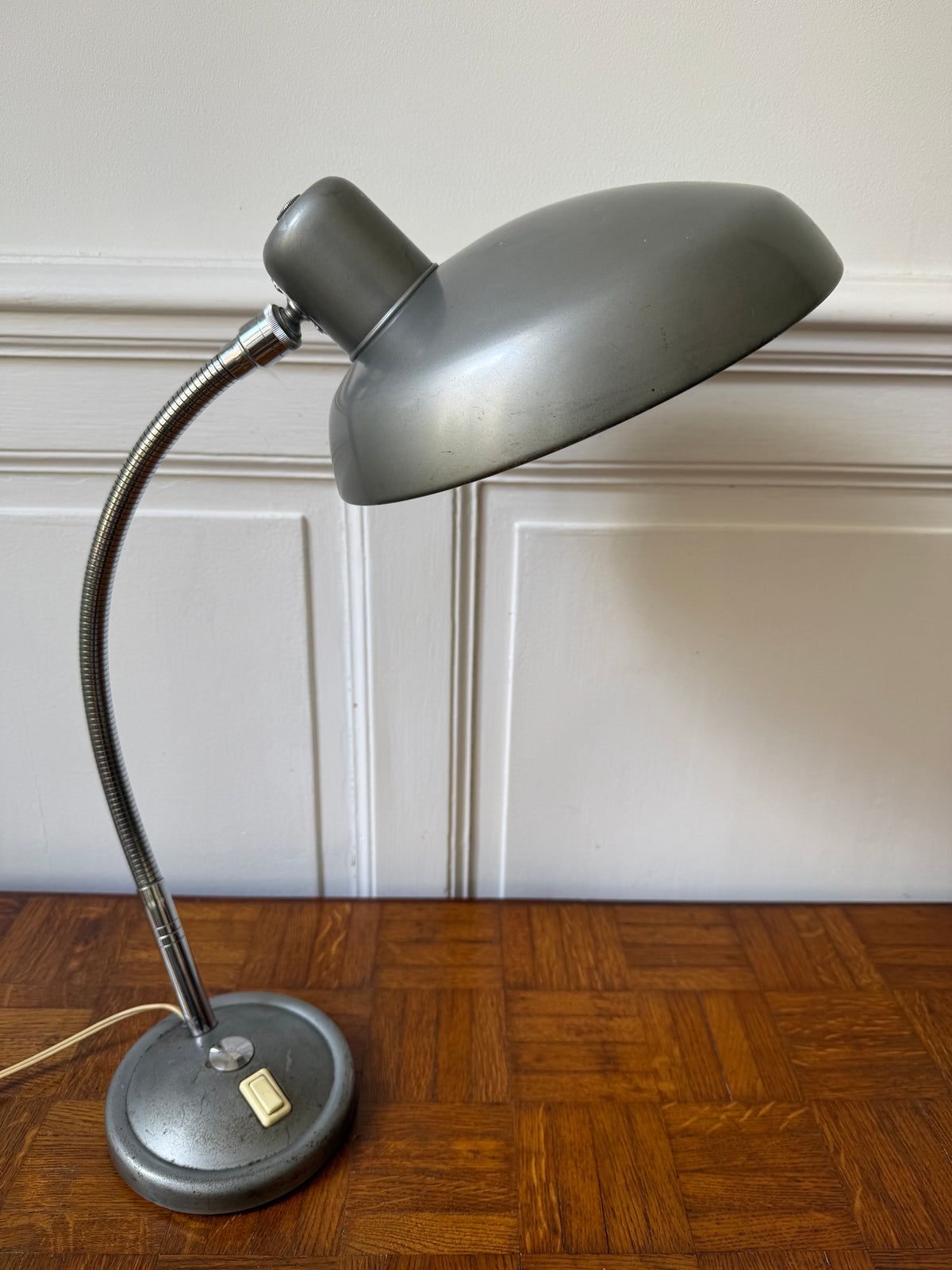 Lampe d'atelier métal industrielle col de cygne