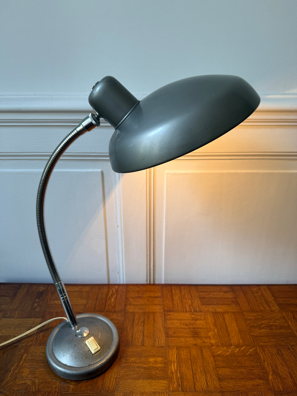 Lampe d'atelier métal industrielle col de cygne