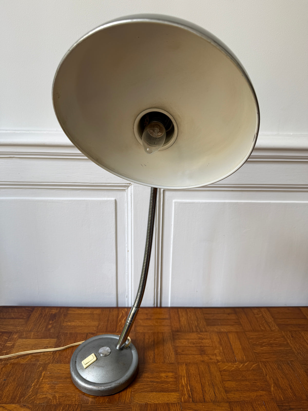 Lampe d'atelier métal industrielle col de cygne