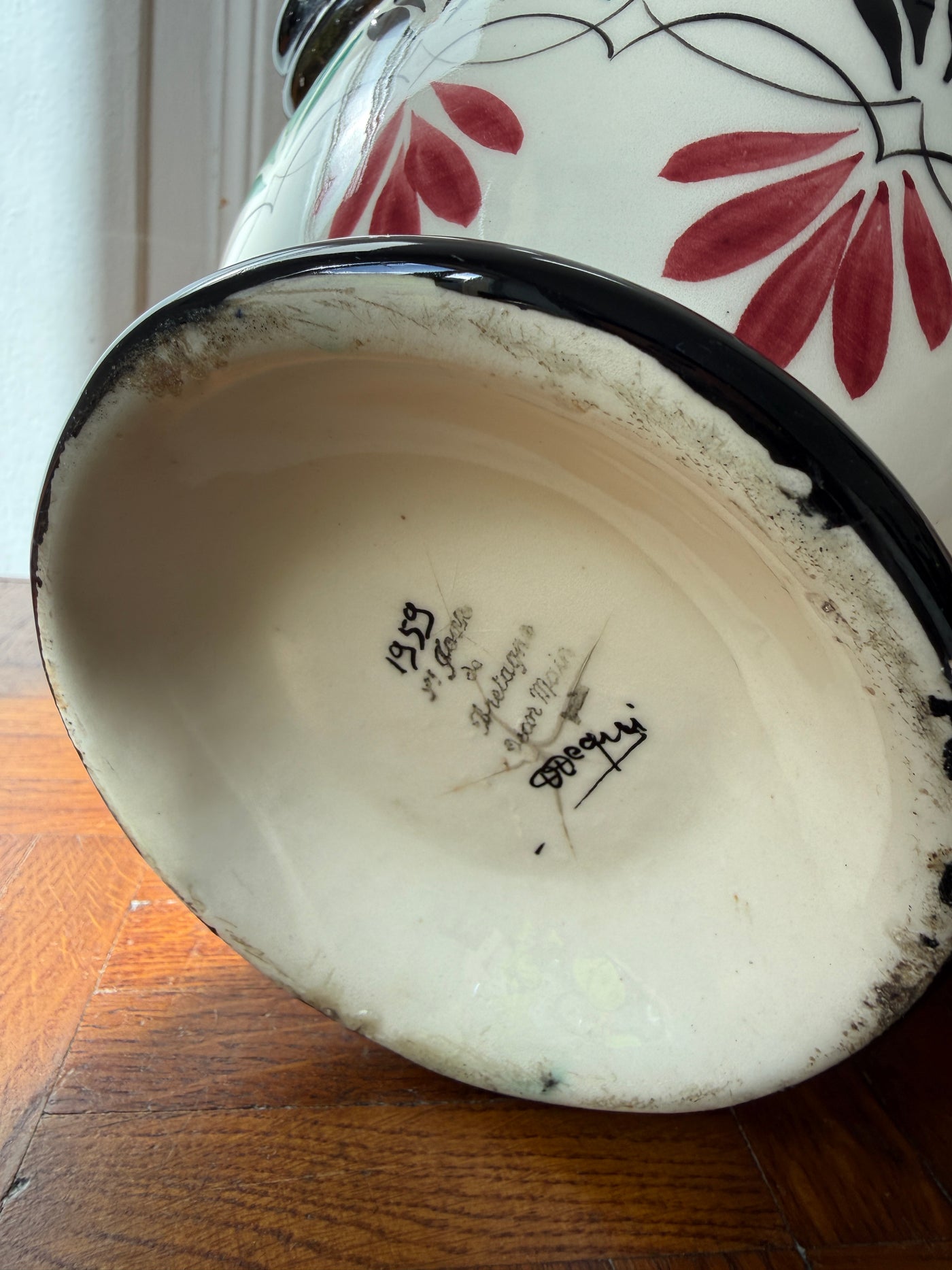 Vase Quimper en céramique – décor peint main