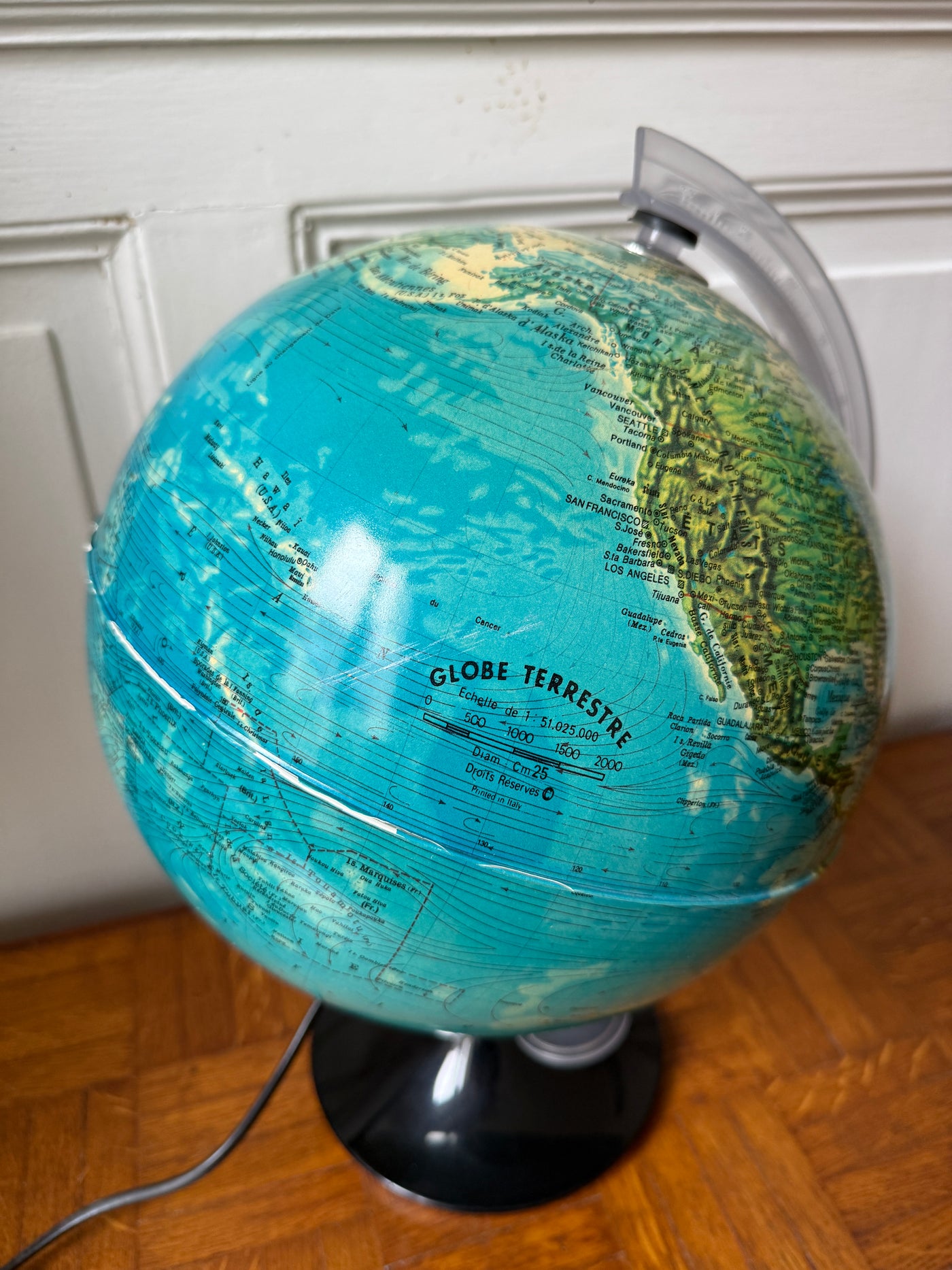 Globe terrestre lumineux Tecnodidattica – Made in Italy 1970/80