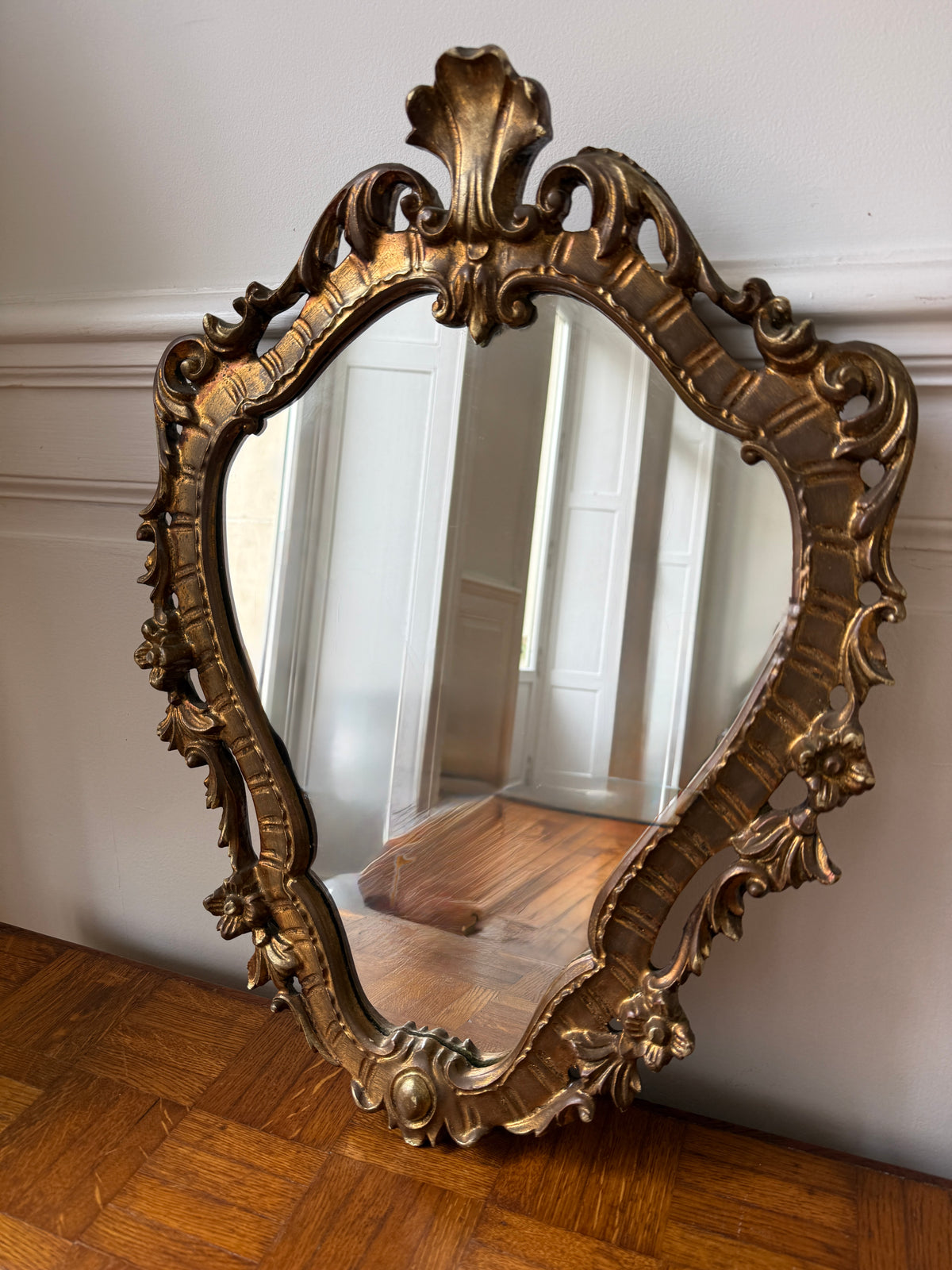 Miroir mural Rococo doré