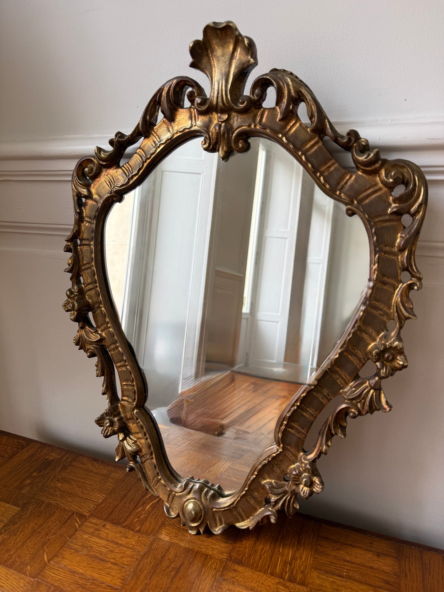 Miroir mural Rococo doré