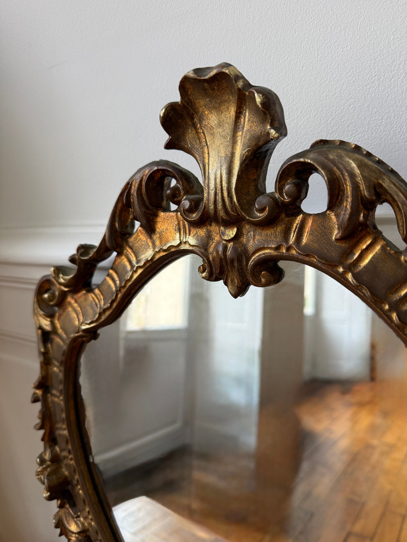 Miroir mural Rococo doré