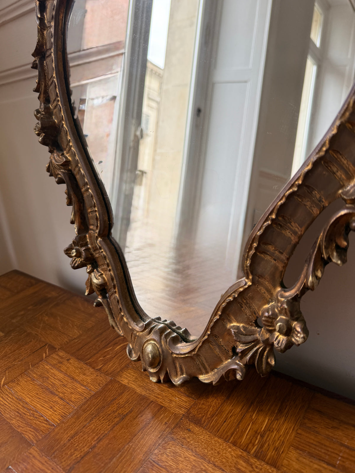 Miroir mural Rococo doré