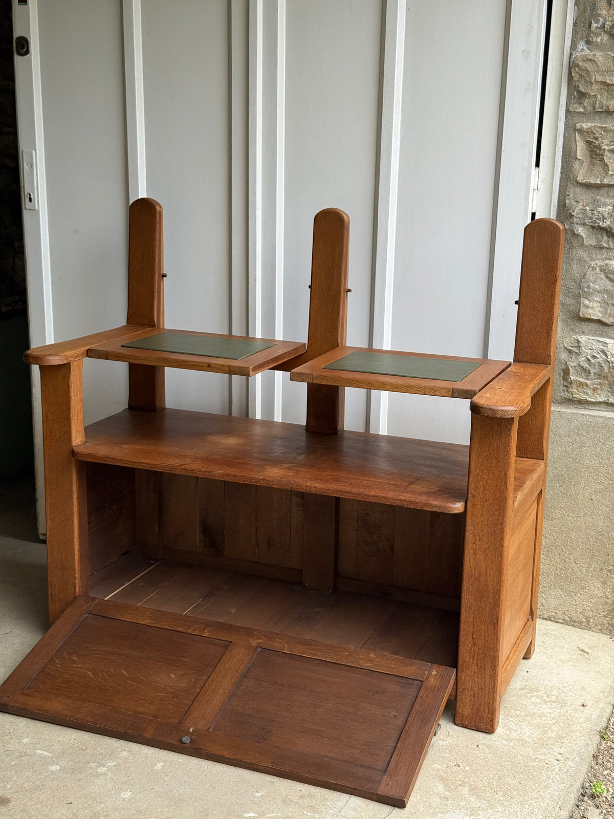 Banc de cantou / banquette avec coffre de rangement en chêne massif