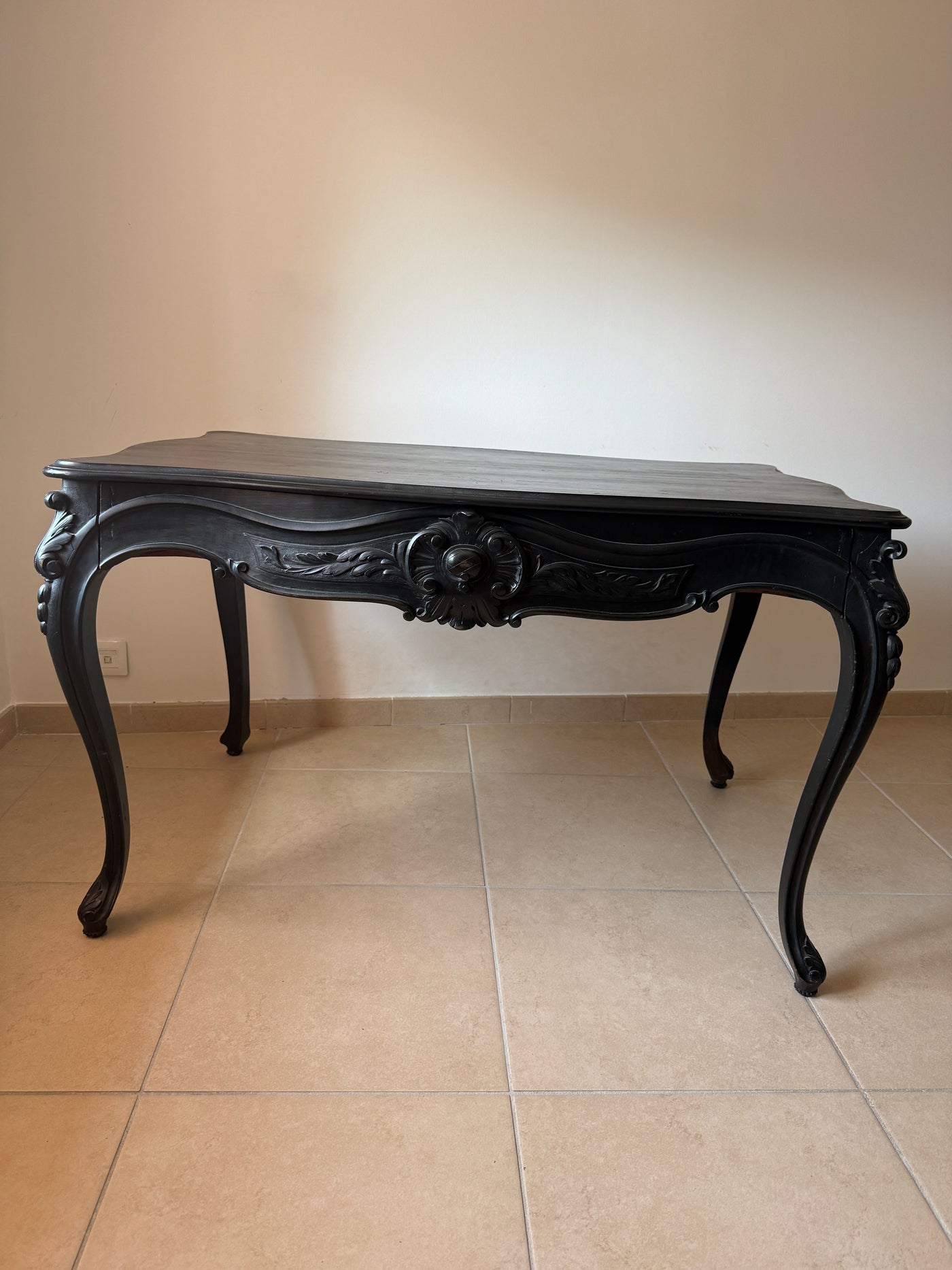Table à manger / bureau  baroque en hêtre noir