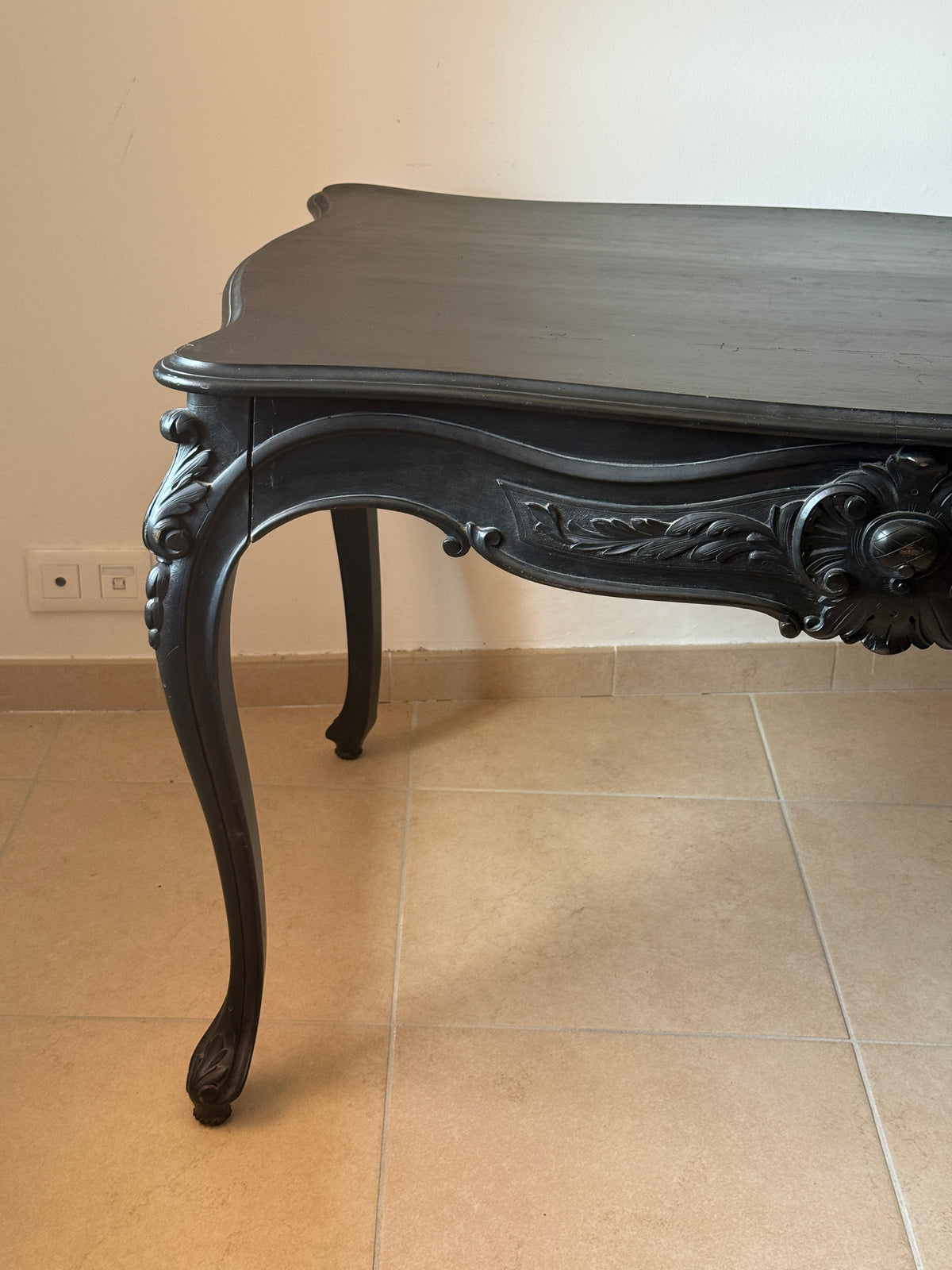 Table à manger / bureau  baroque en hêtre noir
