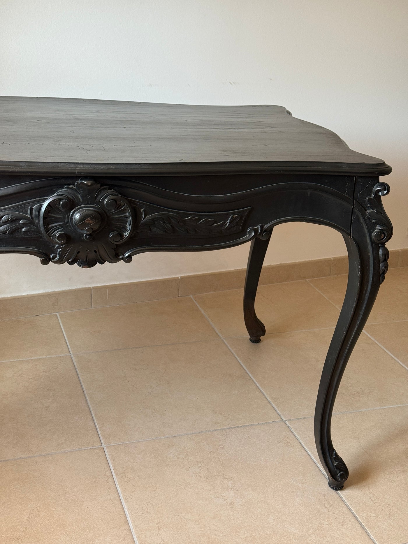 Table à manger / bureau  baroque en hêtre noir