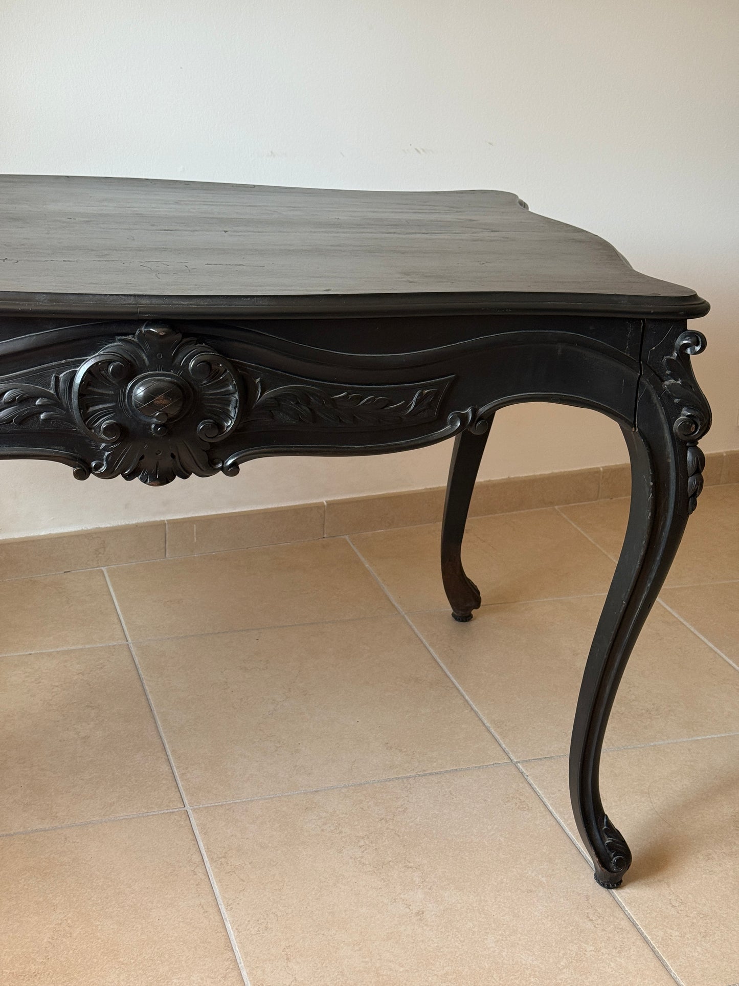 Table à manger / bureau  baroque en hêtre noir