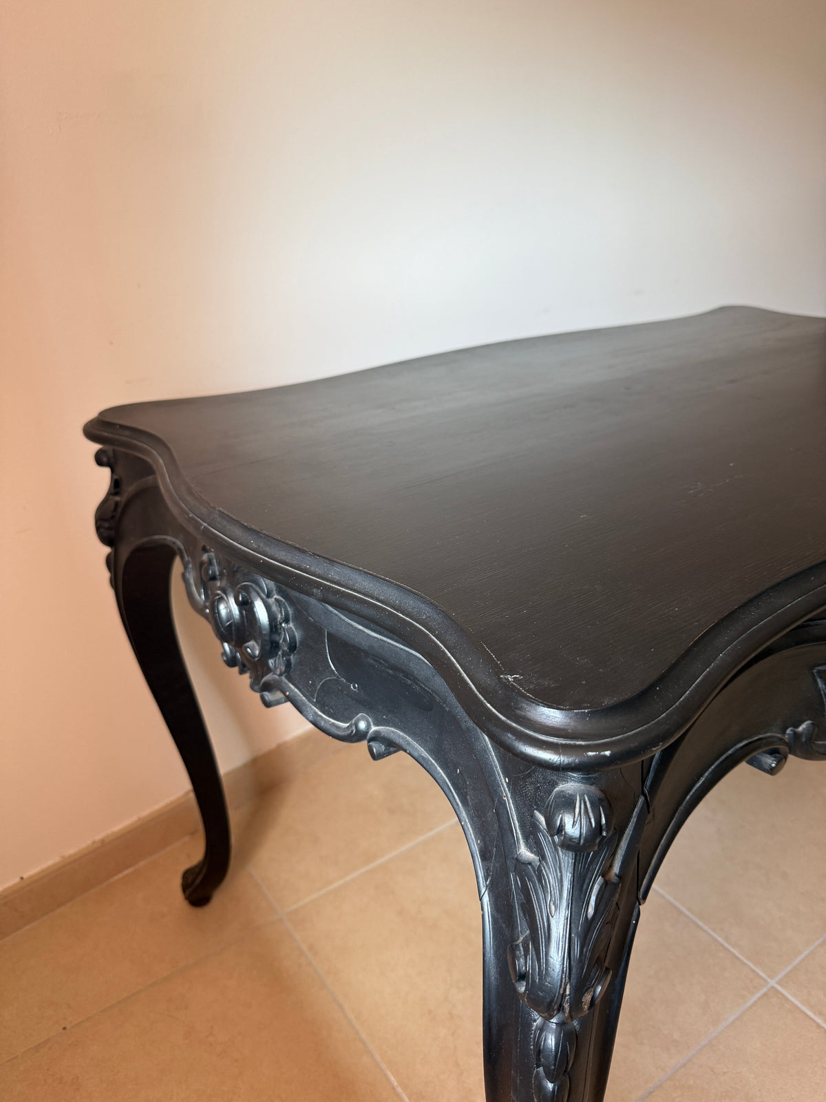 Table à manger / bureau  baroque en hêtre noir