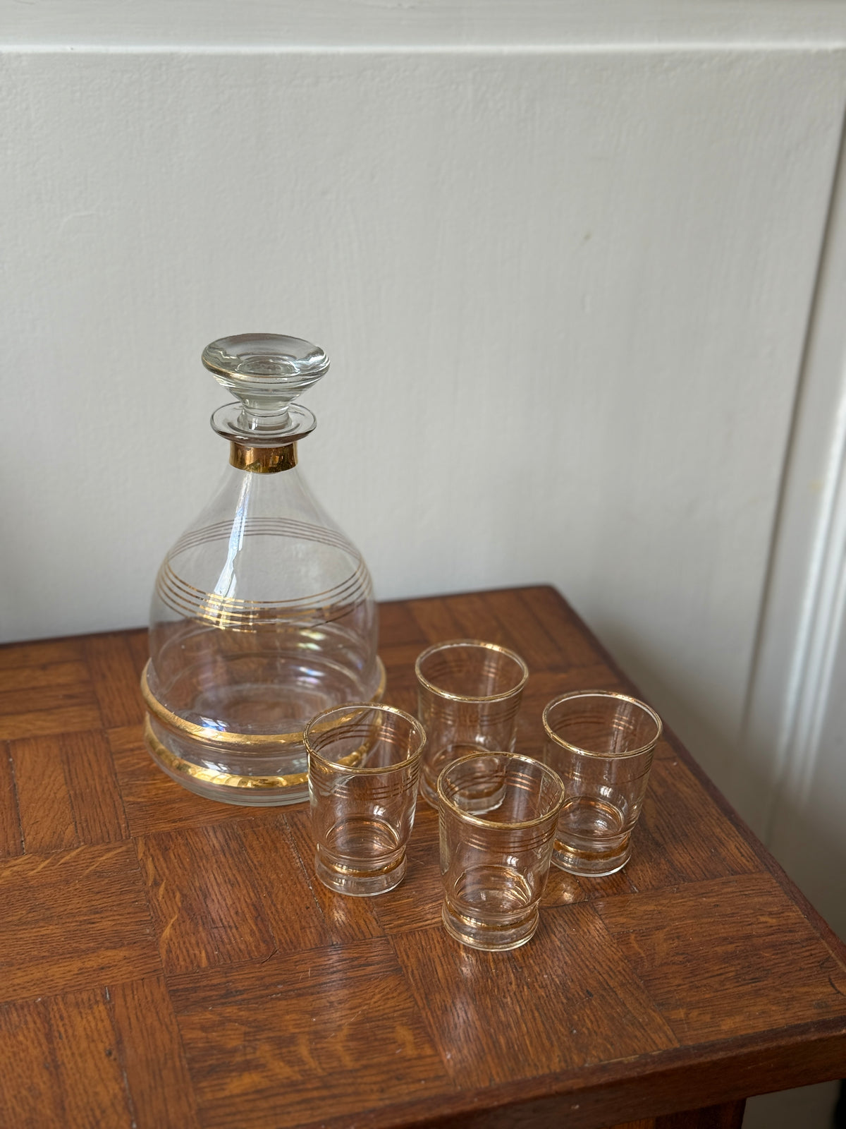 Service à liqueur vintage liseré doré