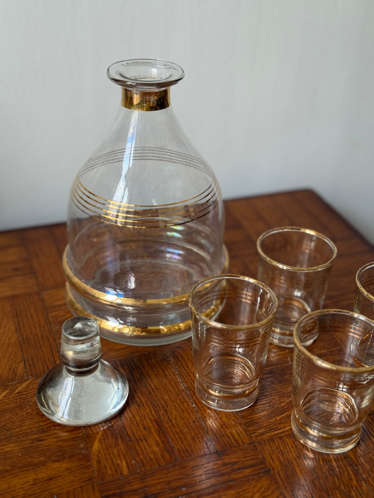Service à liqueur vintage liseré doré