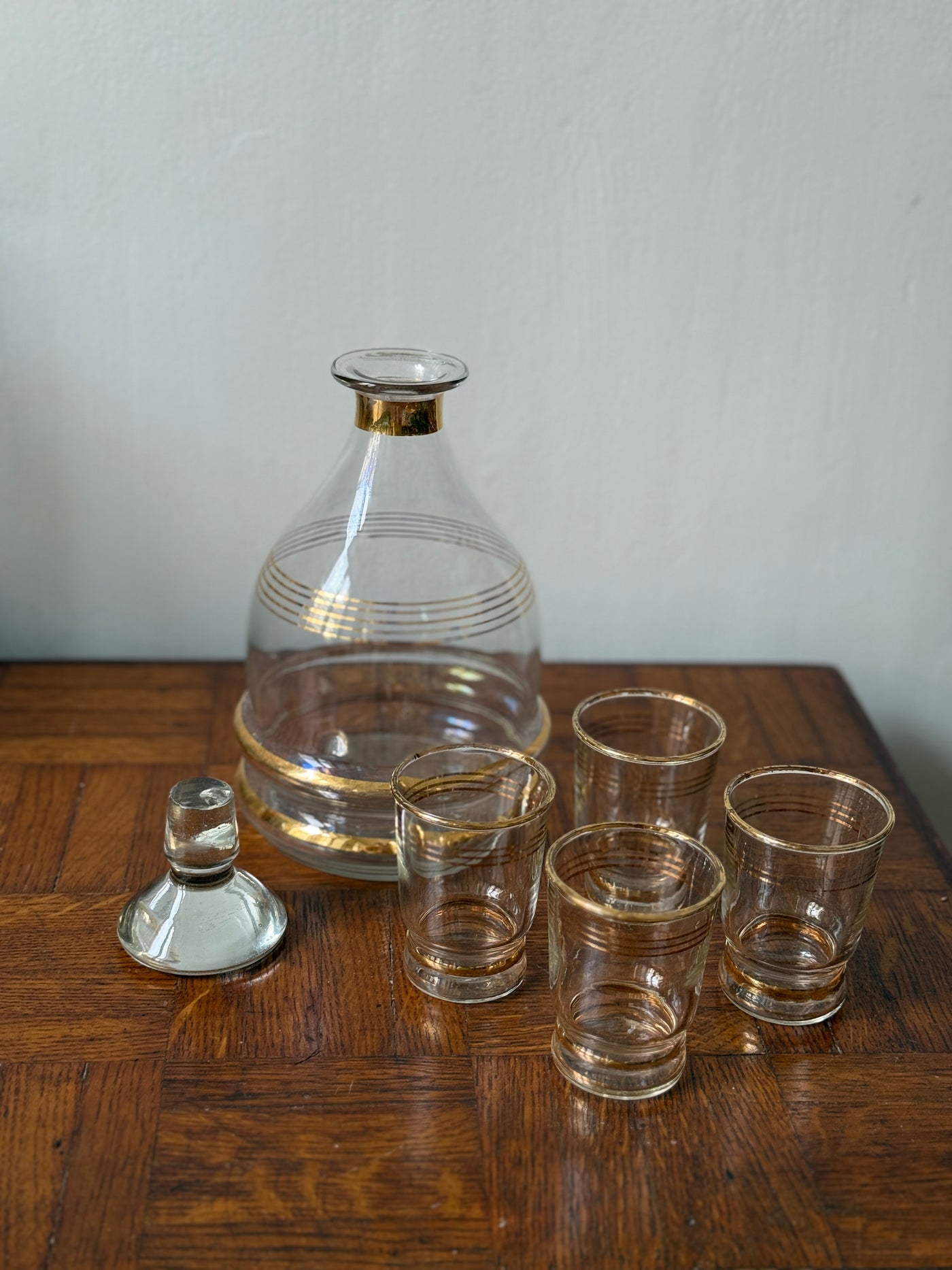 Service à liqueur vintage liseré doré