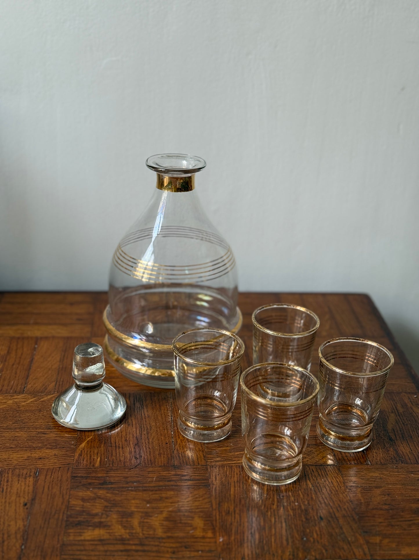Service à liqueur vintage liseré doré