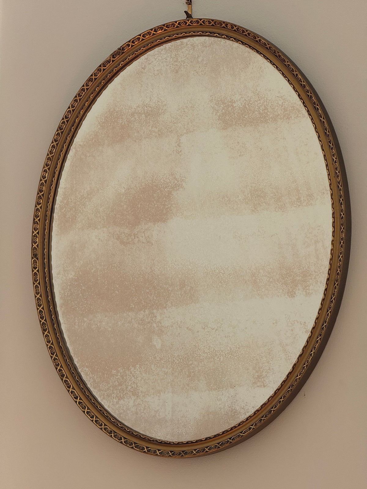 Miroir ovale doré - glace au mercure