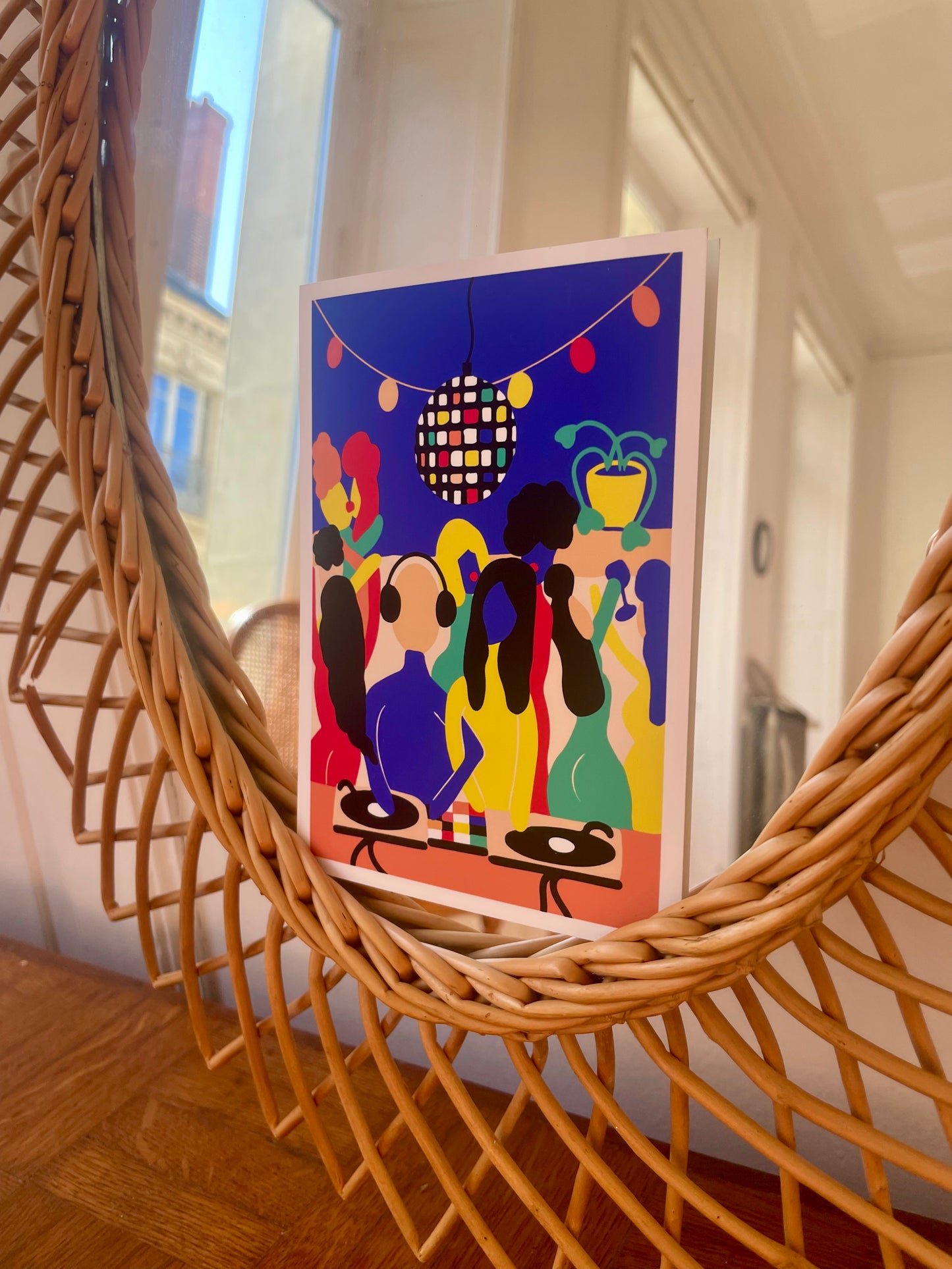 Miroir ovale en osier