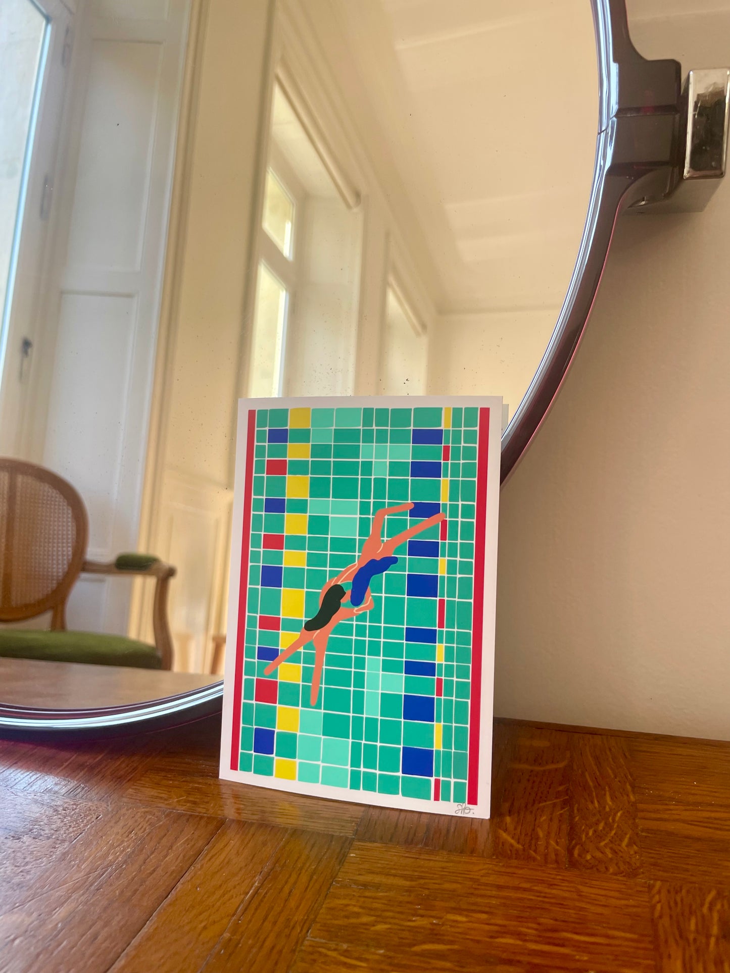 Miroir pivotant années 70