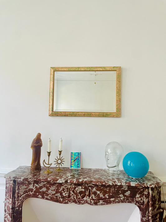 Miroir floral biseauté