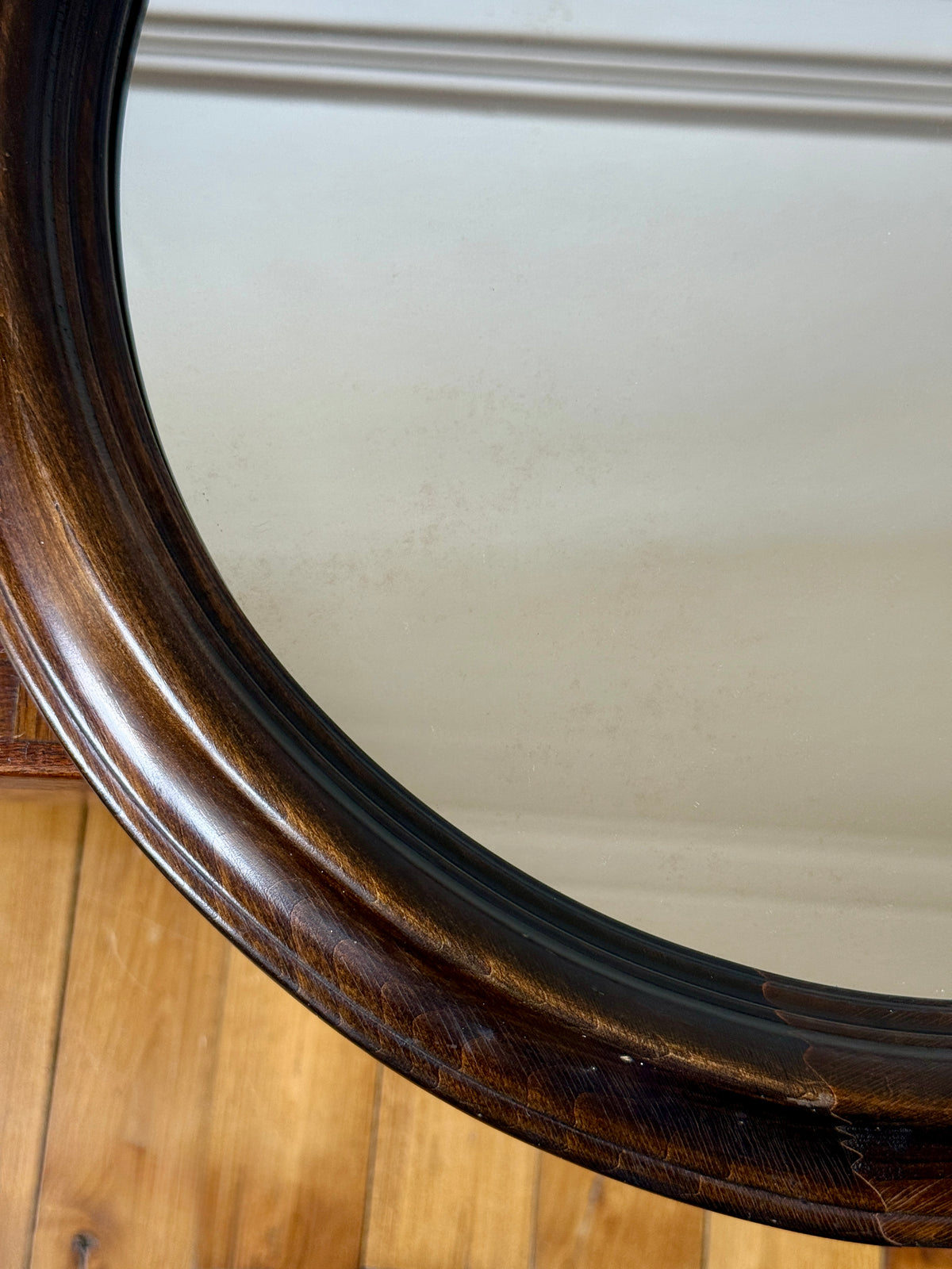 Miroir rond minimaliste en bois