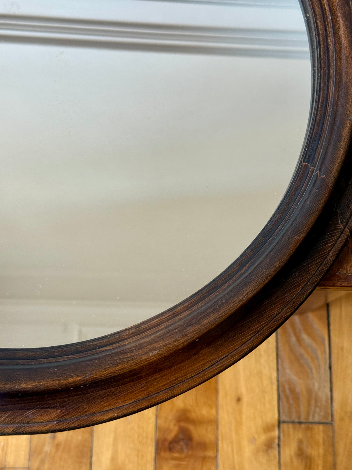 Miroir rond minimaliste en bois