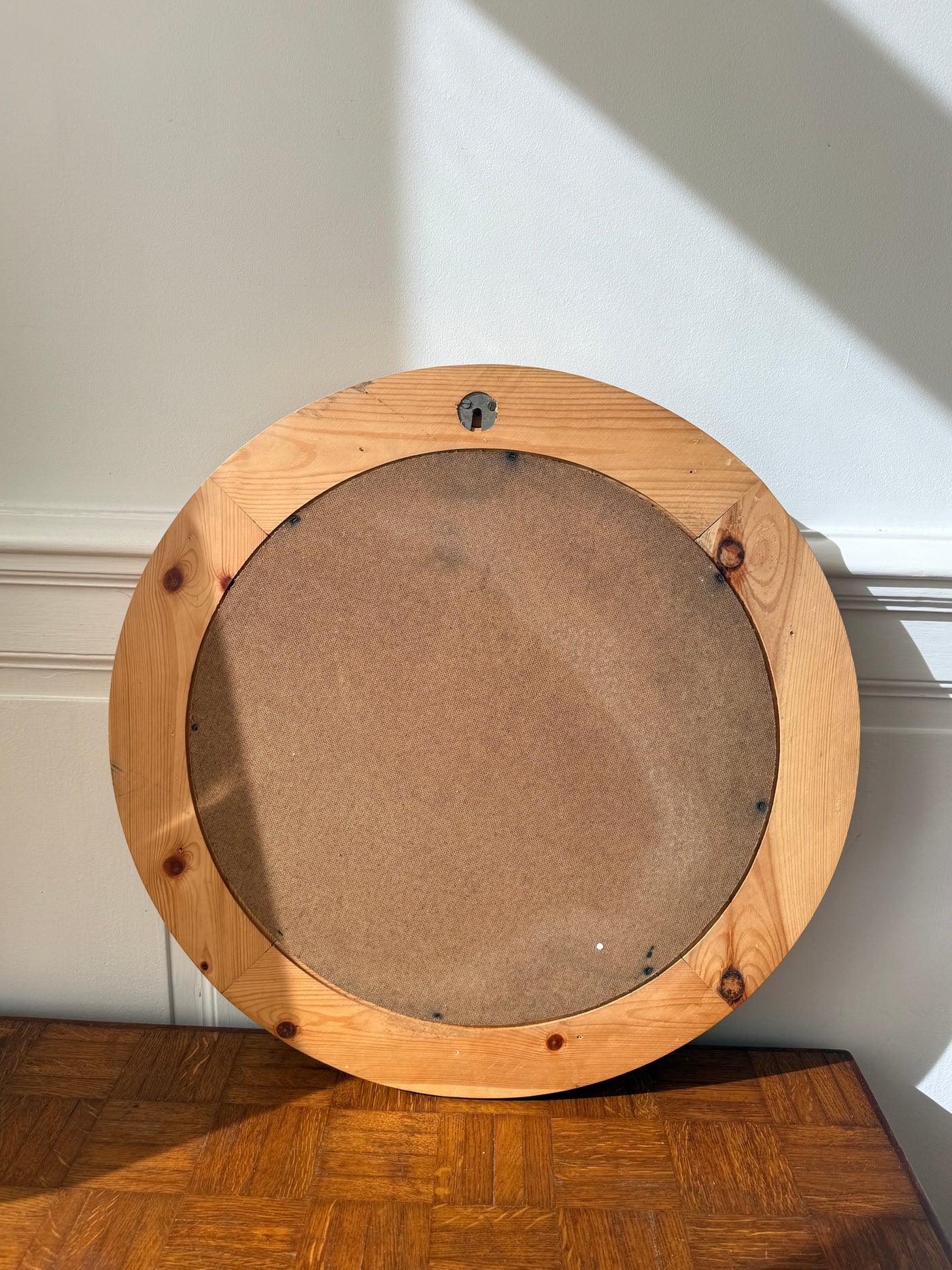 Miroir rond en bois brut