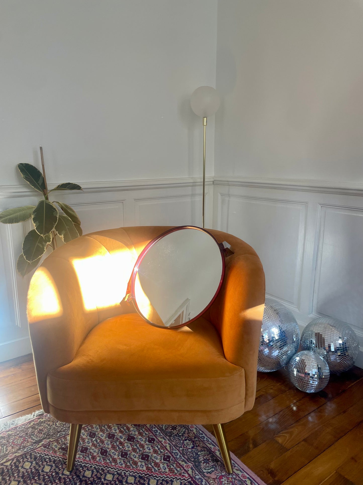 Miroir pivotant années 70