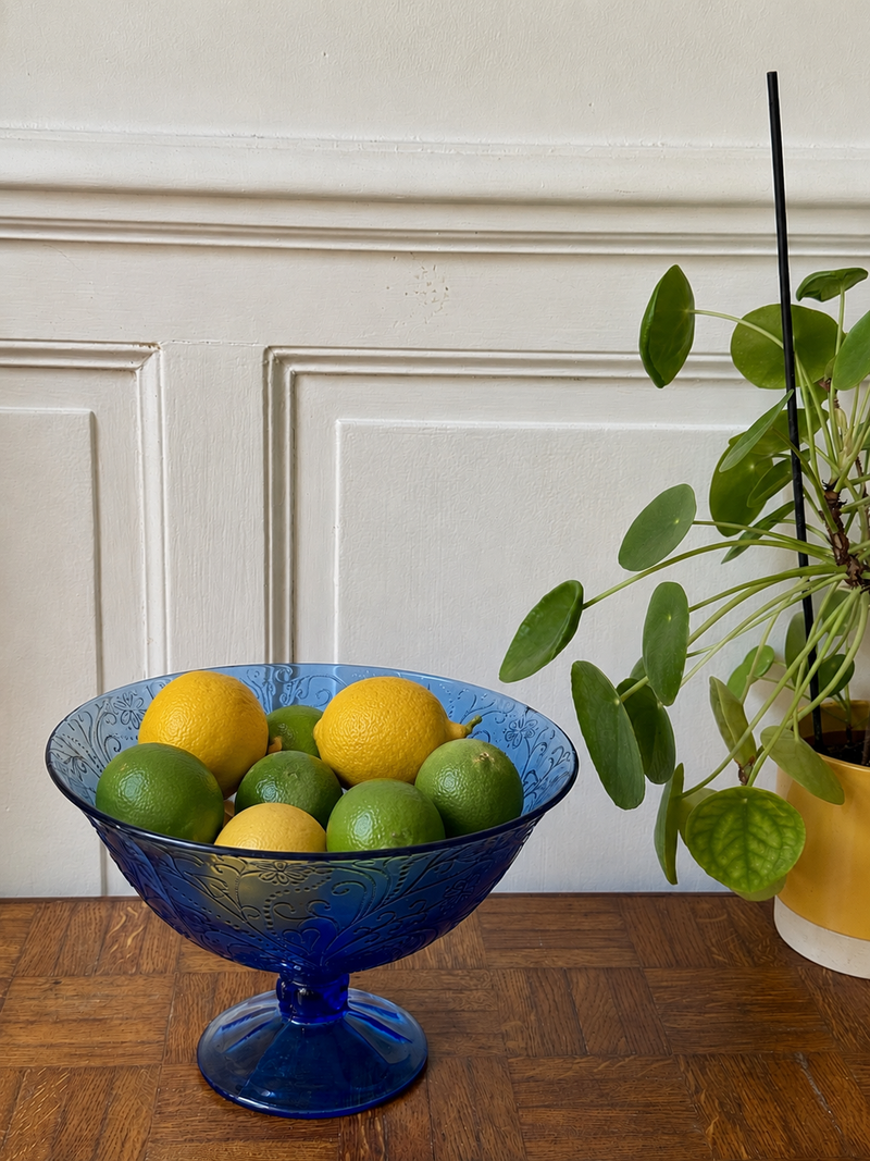 Corbeille à fruits en verre bleuté - Razzia